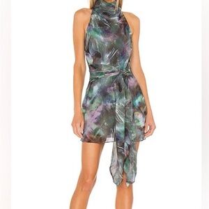 NEW! Amanda Uprichard Sandrine Dress Small Teal Purple “Black Pearl”
